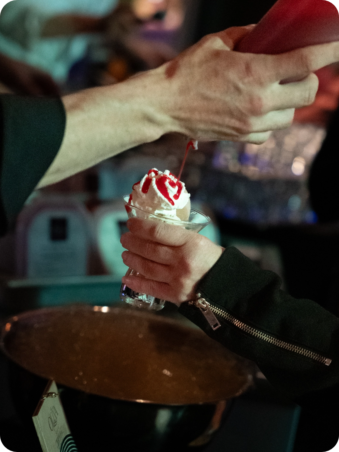 Tray of small grilled sandwiches.